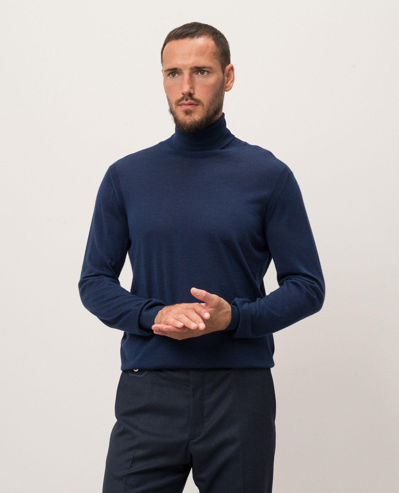 

Blue cashmere and silk golf Stefano Ricci