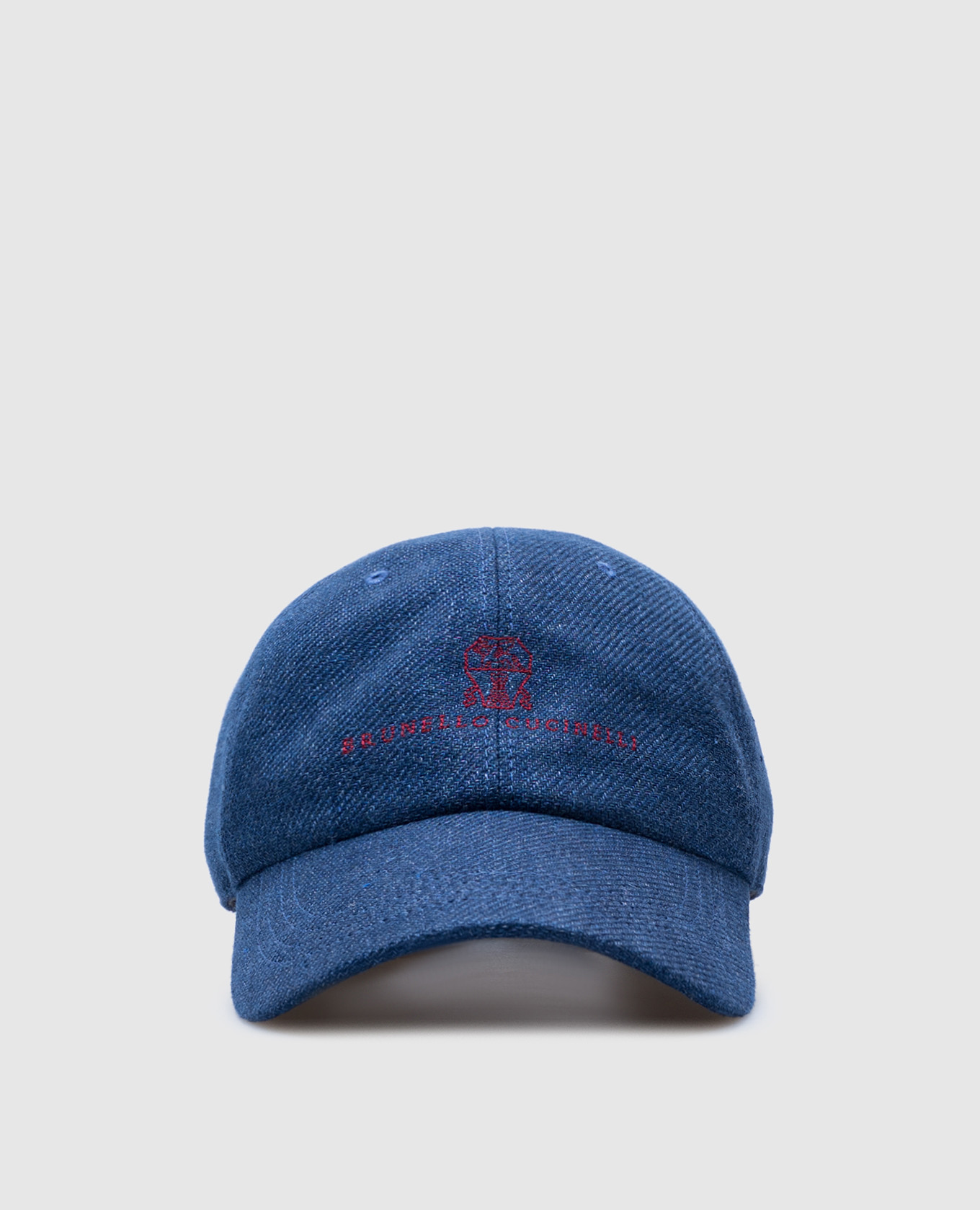 

Blue linen, wool and silk cap with logo Brunello Cucinelli