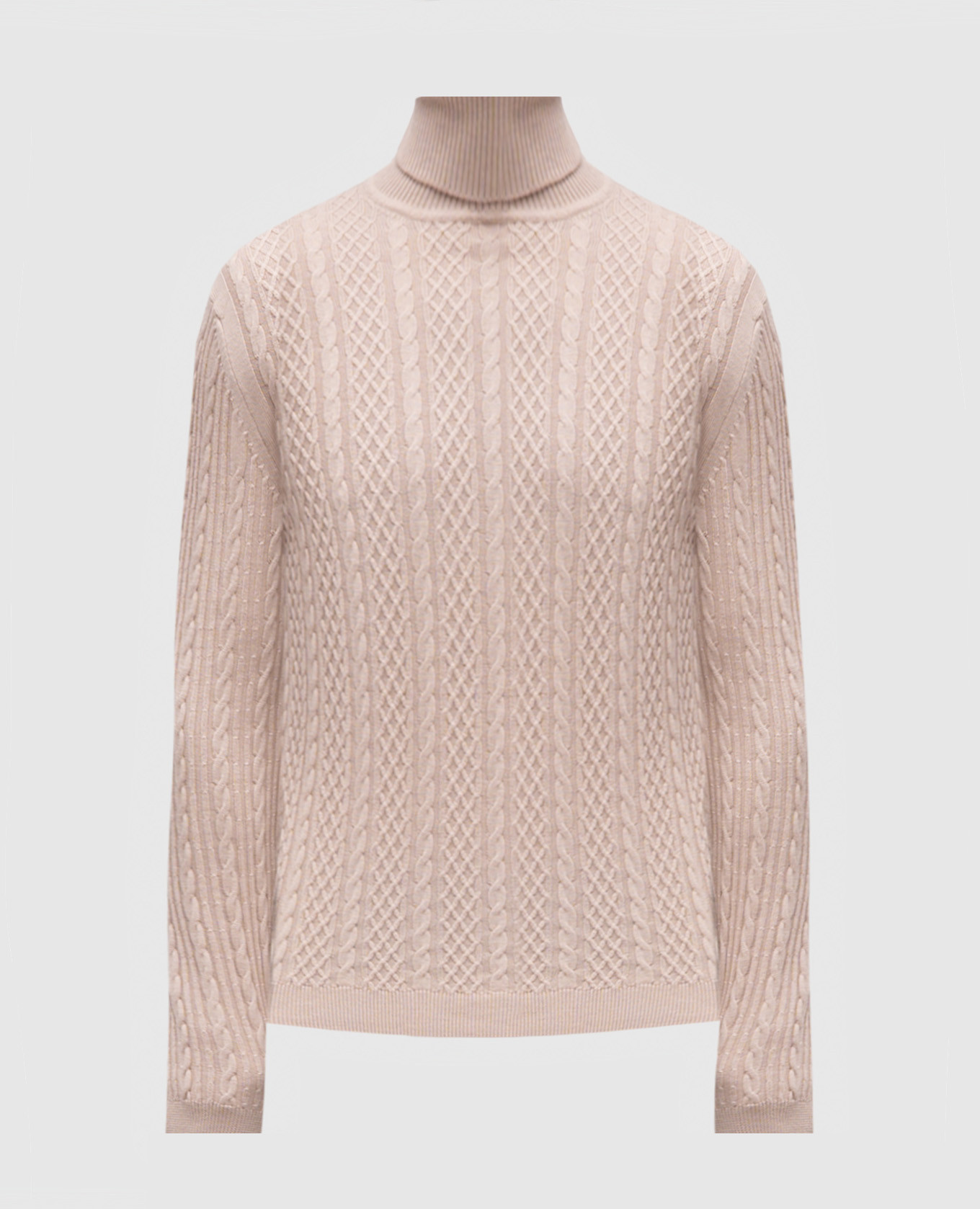 Beige wool sweater with textured pattern Daniele Fiesoli