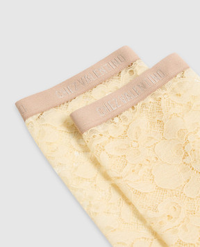 Valentino Yellow lace knee-highs 6B0KI03R9BT