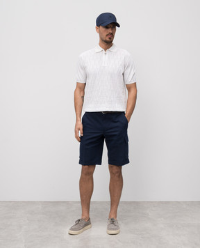 Stefano Ricci Blue cargo shorts with linen M1T5100210BN2929