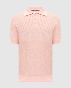 Brunello Cucinelli Pink polo with linen M2L707715