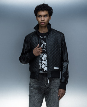 Balmain Black quilted jacket CH6TF585ME56