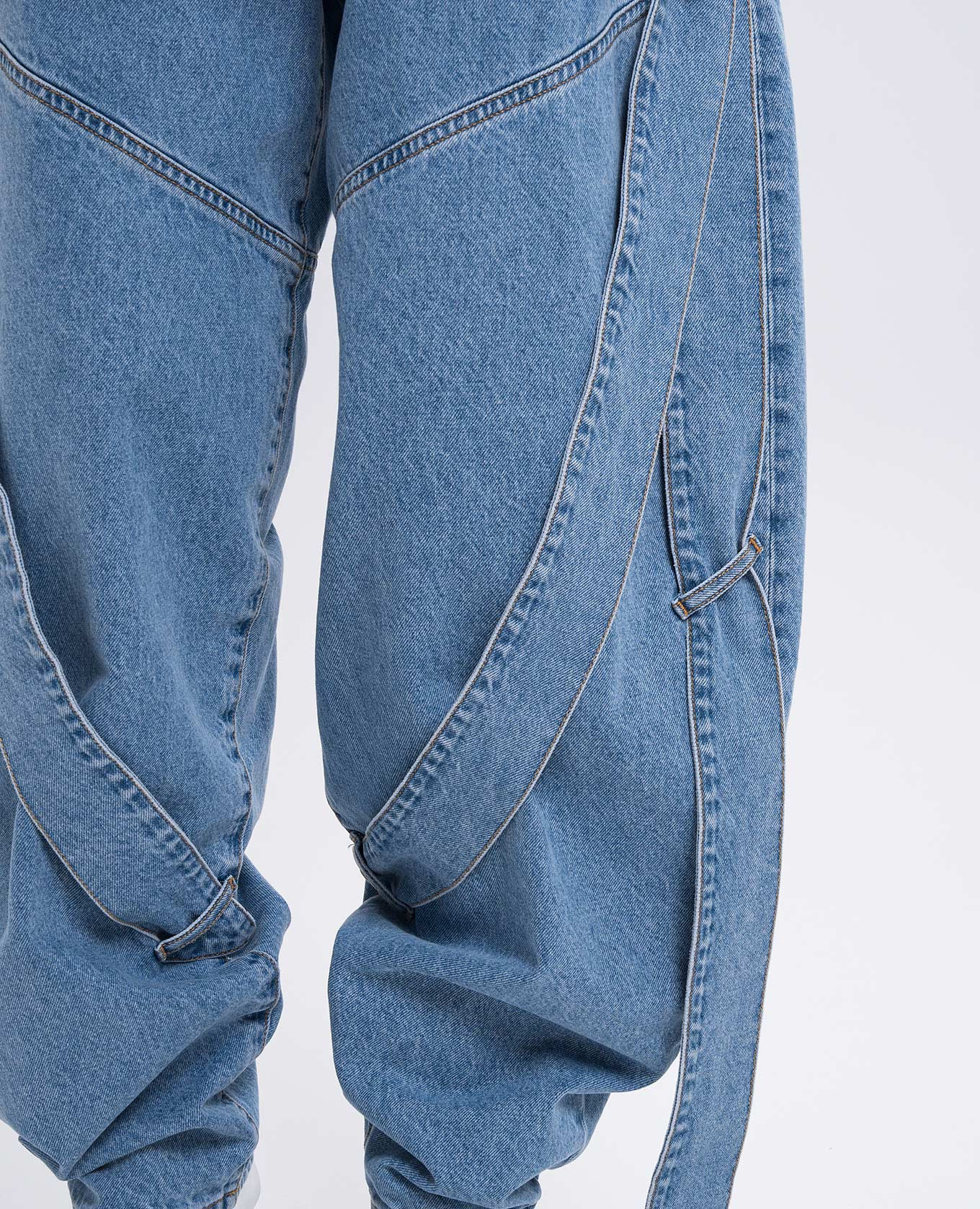 

Blue jeans with logo patch The Attico, Light blue