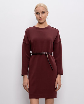 Brunello Cucinelli Burgundy wool dress MA009A4123