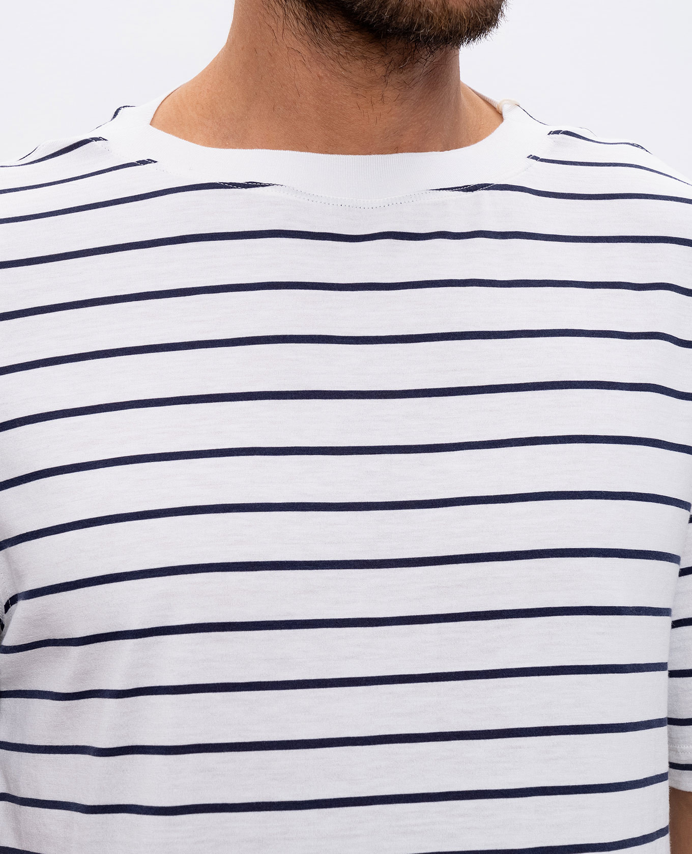 White striped silk t-shirt Brunello Cucinelli 5