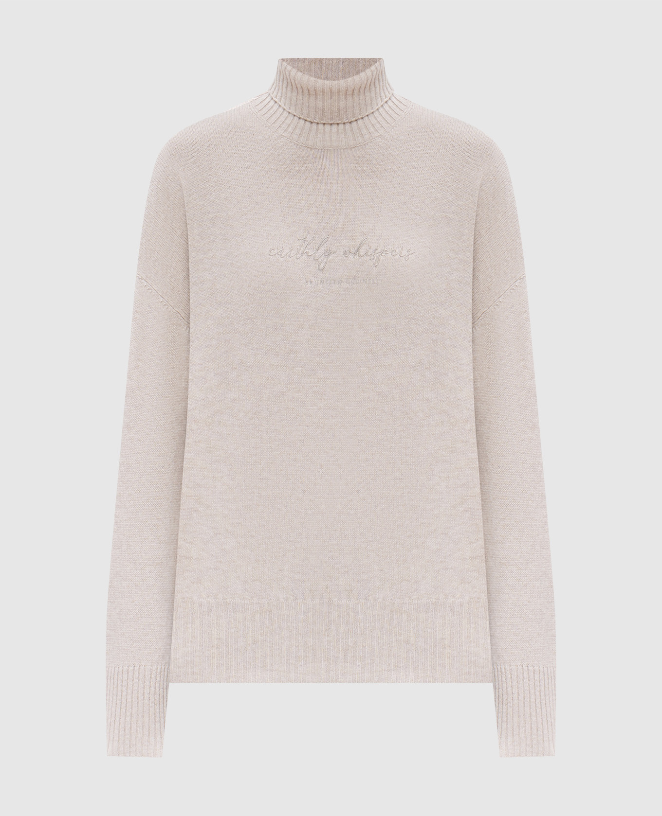 

Beige wool, cashmere and silk sweater with embroidery Brunello Cucinelli