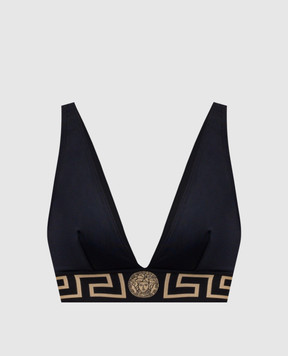 Versace Black Greca swimsuit top ABD01094A232185