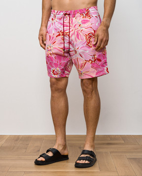 Dolce&Gabbana Pink floral swim shorts M4C42TISMKJ