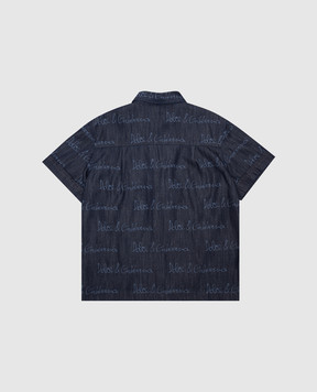 Dolce&Gabbana Children's blue denim shirt with logo L44S21LDC8736