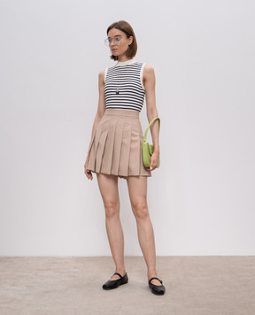 Max Mara Brown ANGEL pleated skirt with wool ANGEL