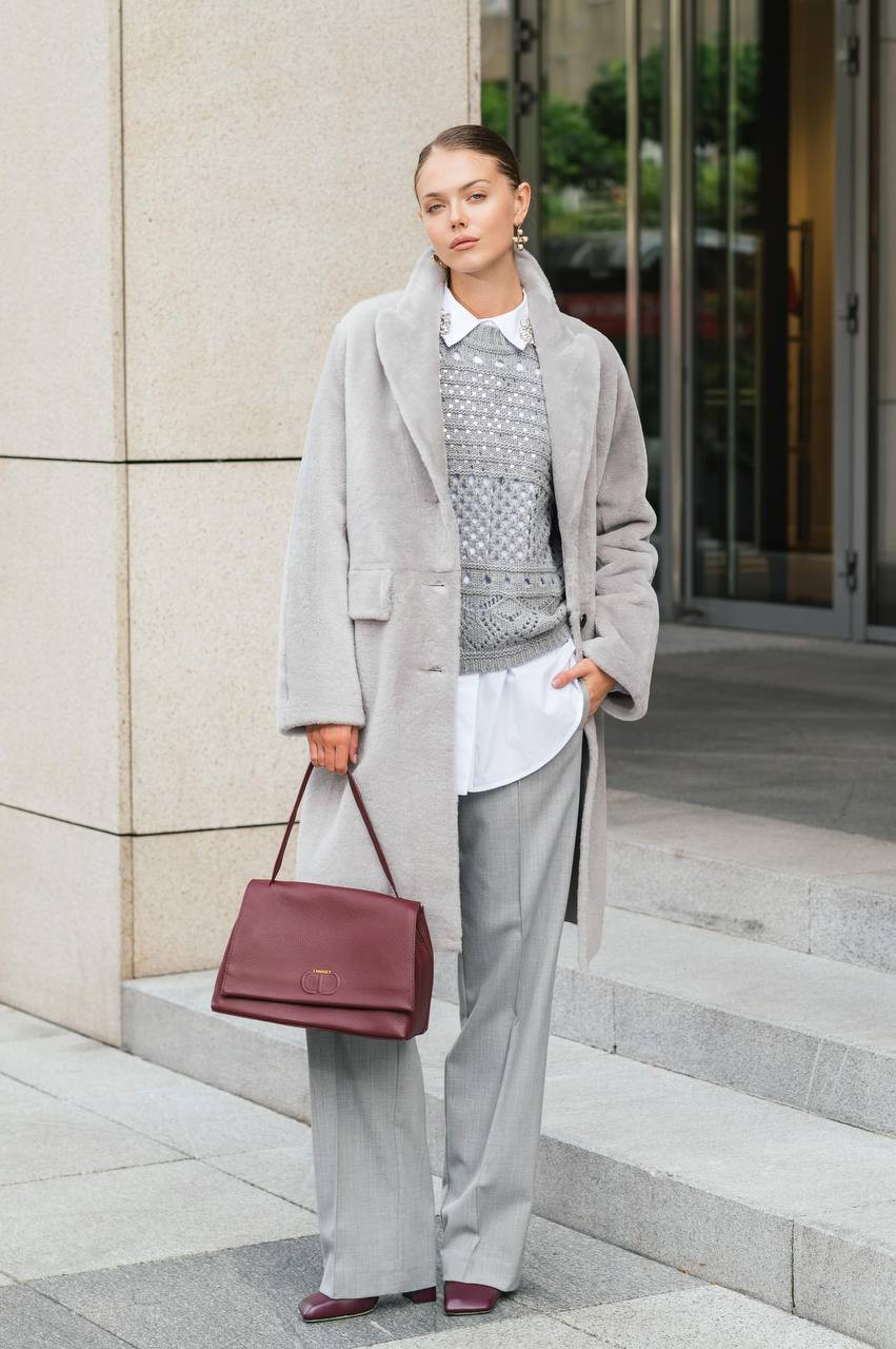

Gray wool trousers with logo Twinset, Grey