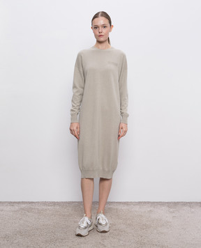 Peserico Green midi dress made of wool, silk and cashmere A92269F129283A