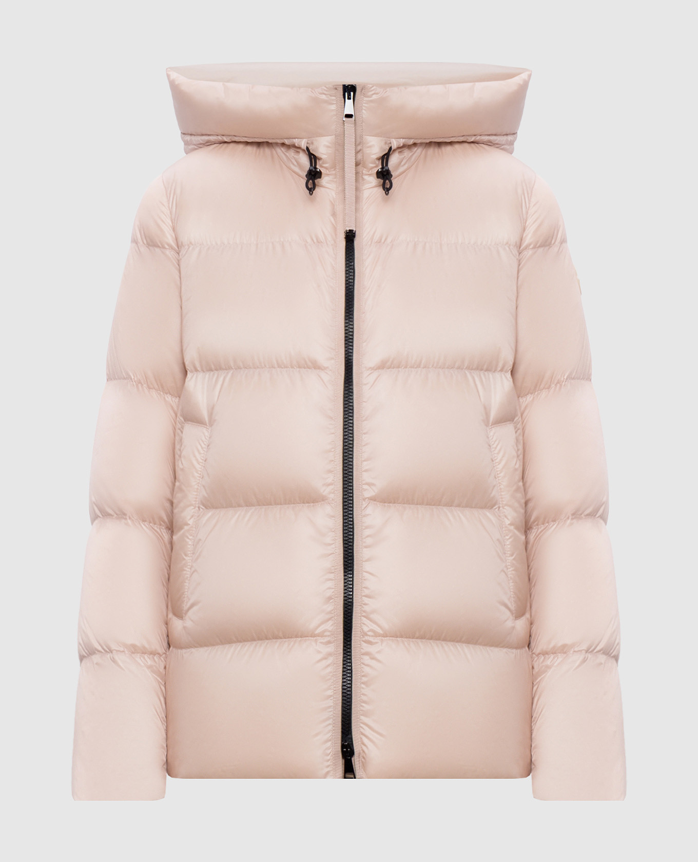 

Pink down jacket with logo patch Moncler