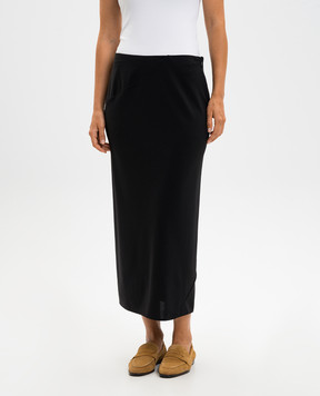 The Row Aurelina black wool skirt 10139W4061