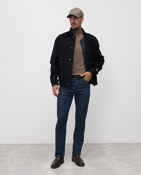 Canali Blue wool and cashmere bomber jacket with removable vest SG02870O40992