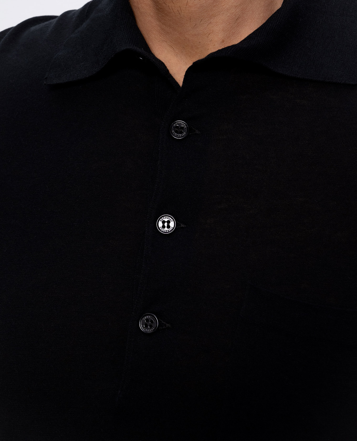 

Black polo with silk Brunello Cucinelli
