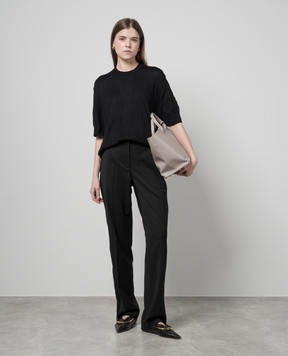 Helmut Lang Black wool jumper with logo pattern O02HW701