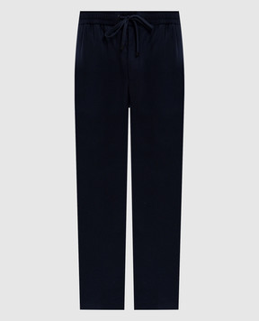 Moncler Blue cashmere pants with logo K20912A00017596LQ
