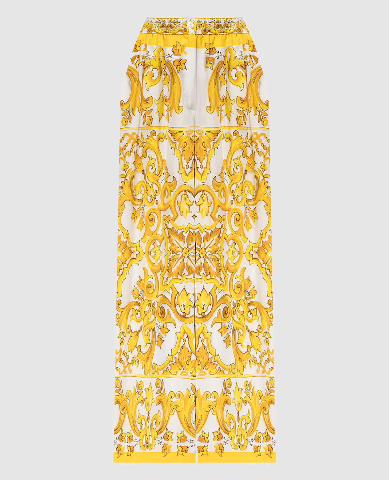 White majolica silk palazzos dolce&gabbana