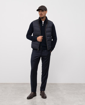 MooRER DEAN blue wool and cashmere cardigan DEANWS3
