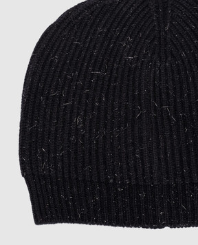 Peserico Black hat with wool and silk with lurex S36148F0709095