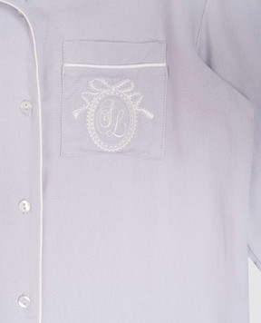 Story Loris Children's gray pajamas with logo emblem embroidery 368316
