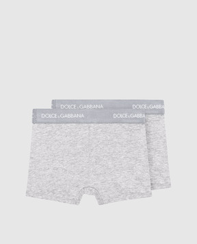 Dolce&Gabbana Children's set of gray boxer shorts with logo L4J701ON00G