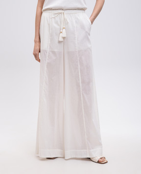 Twinset White pants with logo 251LM2PCC