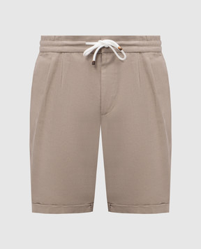 Brunello Cucinelli Beige linen shorts MH255U0020