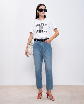 Dolce&Gabbana White t-shirt with contrasting logo F8V09ZGDCNV