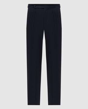 Brunello Cucinelli Blue wool and silk pants MF460PS04