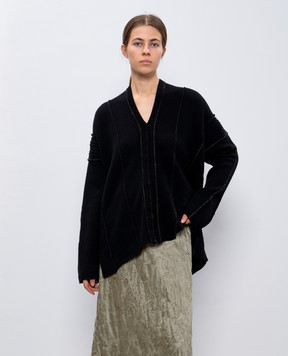 Masnada Black wool pullover 77A08