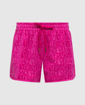 Versace Pink terry shorts with logo 10201451A14584