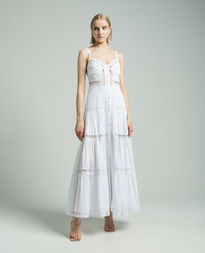 Charo Ruiz White Ardele shirt dress with lace 241641