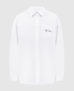 Off-White White shirt with logo embroidery OMGE004C99FAB003