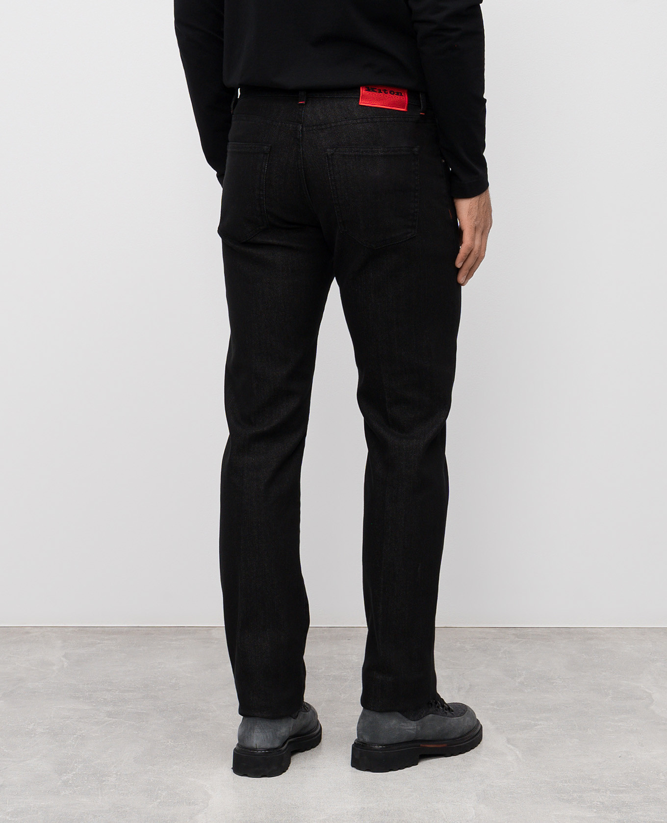 

Black jeans with logo patch Kiton