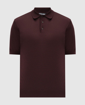 Dolce&Gabbana Burgundy cashmere polo shirt with inside-out effect GXZ02TJBW05