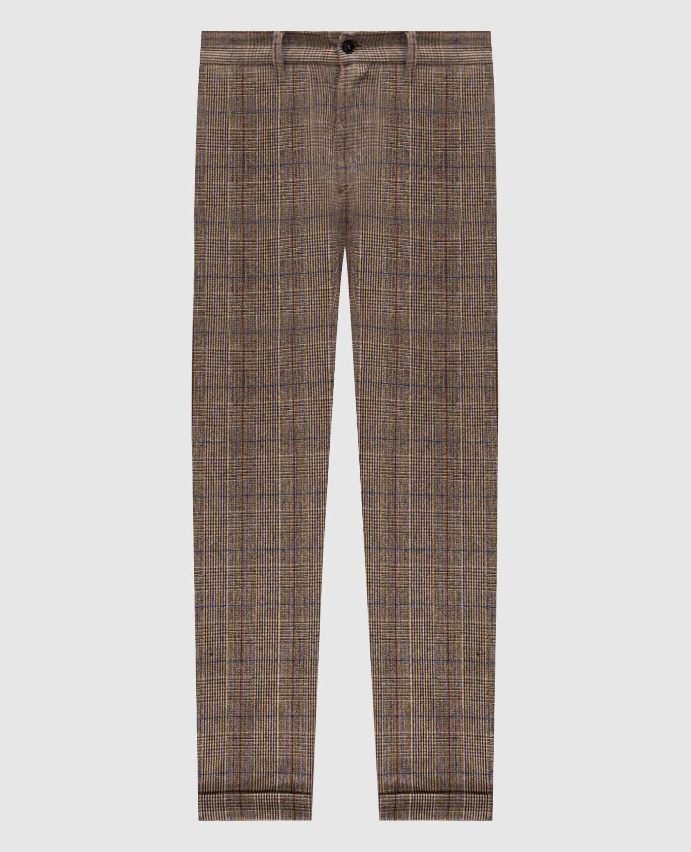 Beige checked wool pants Bicolore