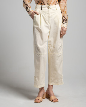 Peserico Yellow pants with a brand patch P04540T307948