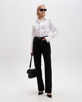 Valentino Black jeans with leather logo patch 5B0DD18T8YN