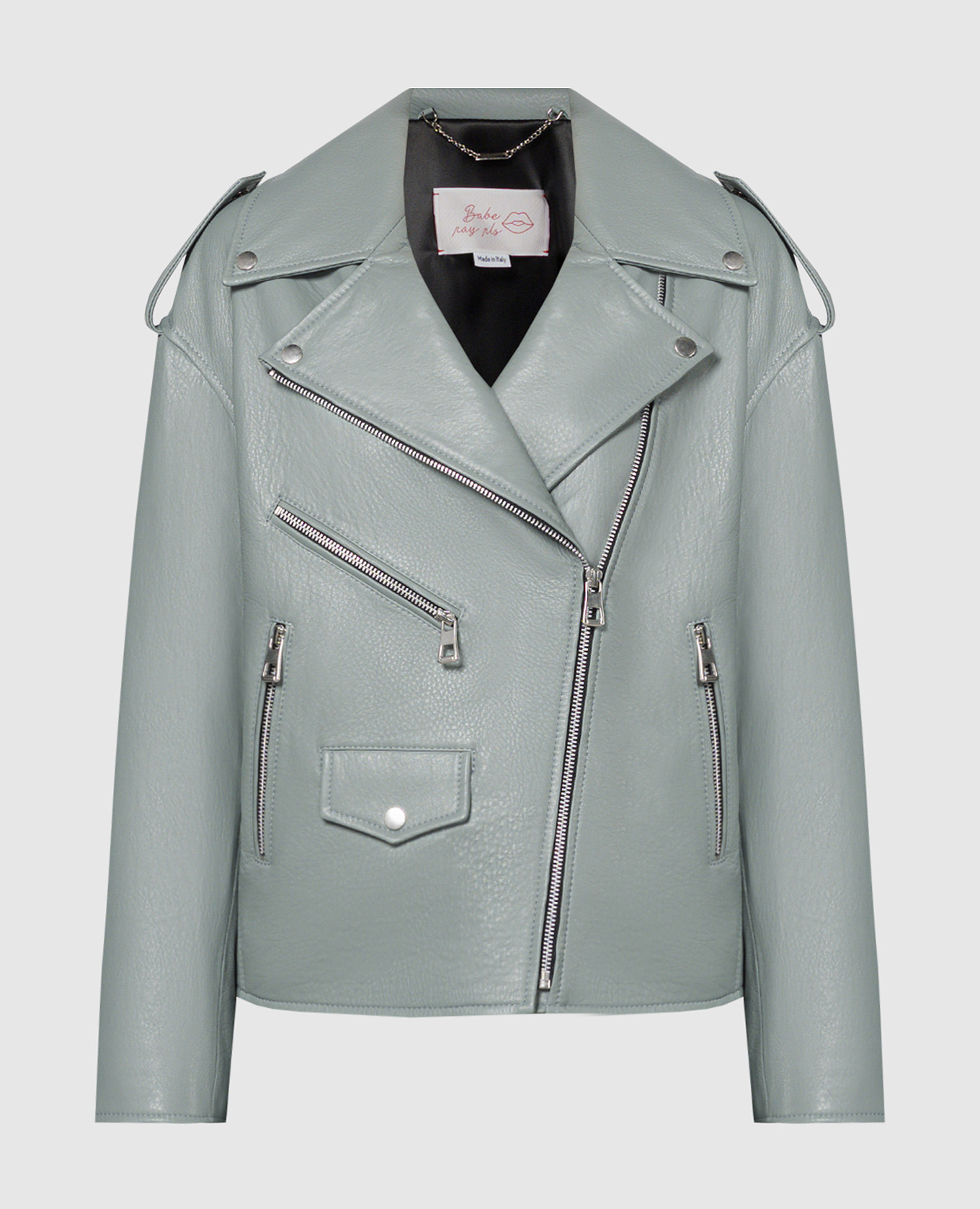 

Gray leather jacket Babe Pay Pls, Grey