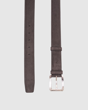 Stefano Ricci Grey suede belt with logo N351SDA311P