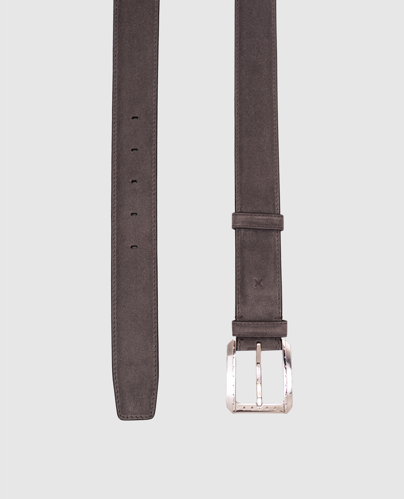 

Grey suede belt with logo Stefano Ricci