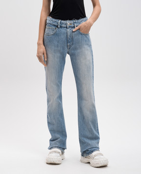 Balenciaga Blue flared jeans with a frayed effect 814225TRW59