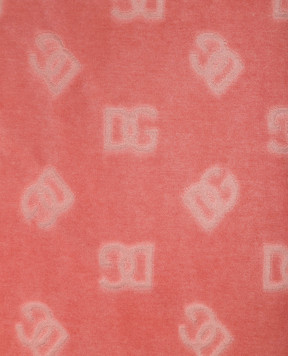Dolce&Gabbana DG logo monogram pattern baby pink velvet pants L5JPF8FJ7DL812+