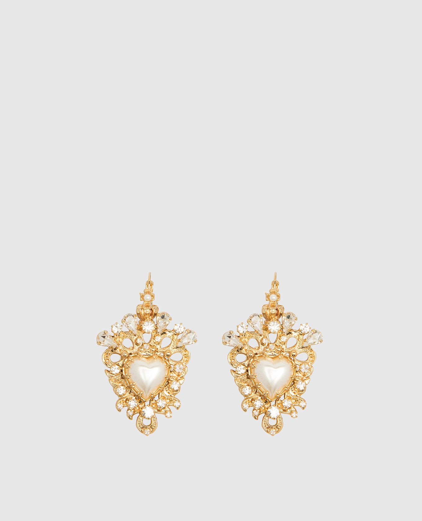 

Paia or cuore golden earrings with crystals and beads CelesteG