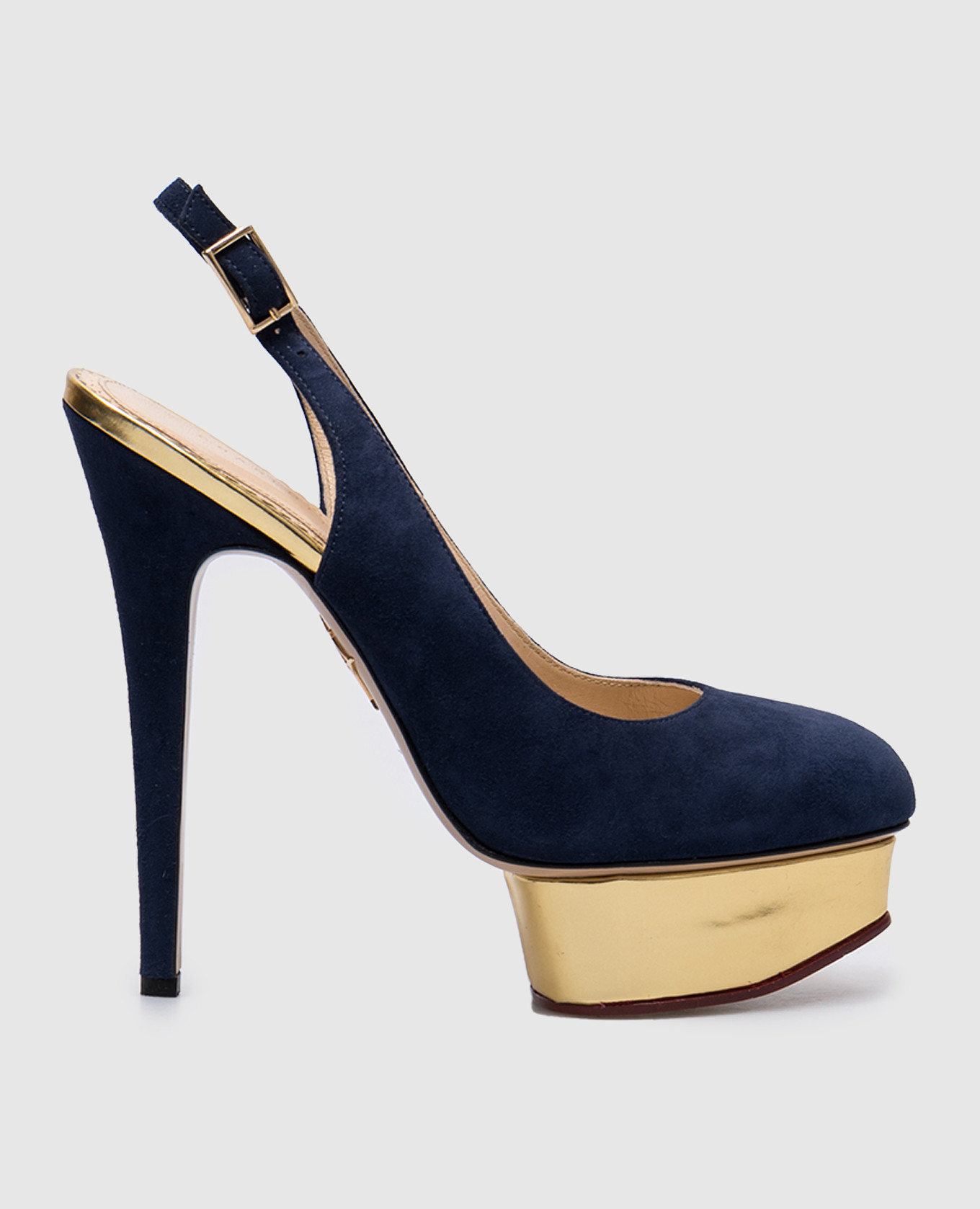 

Dolly Platform Blue Suede Slingbacks Charlotte Olympia