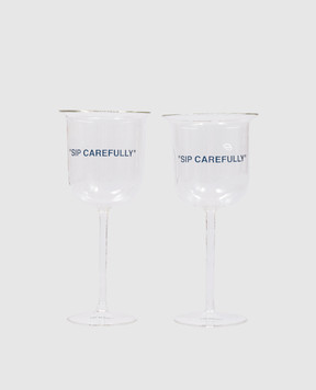 Off-White A set of glasses with an inscription OHZK034T24GLA001