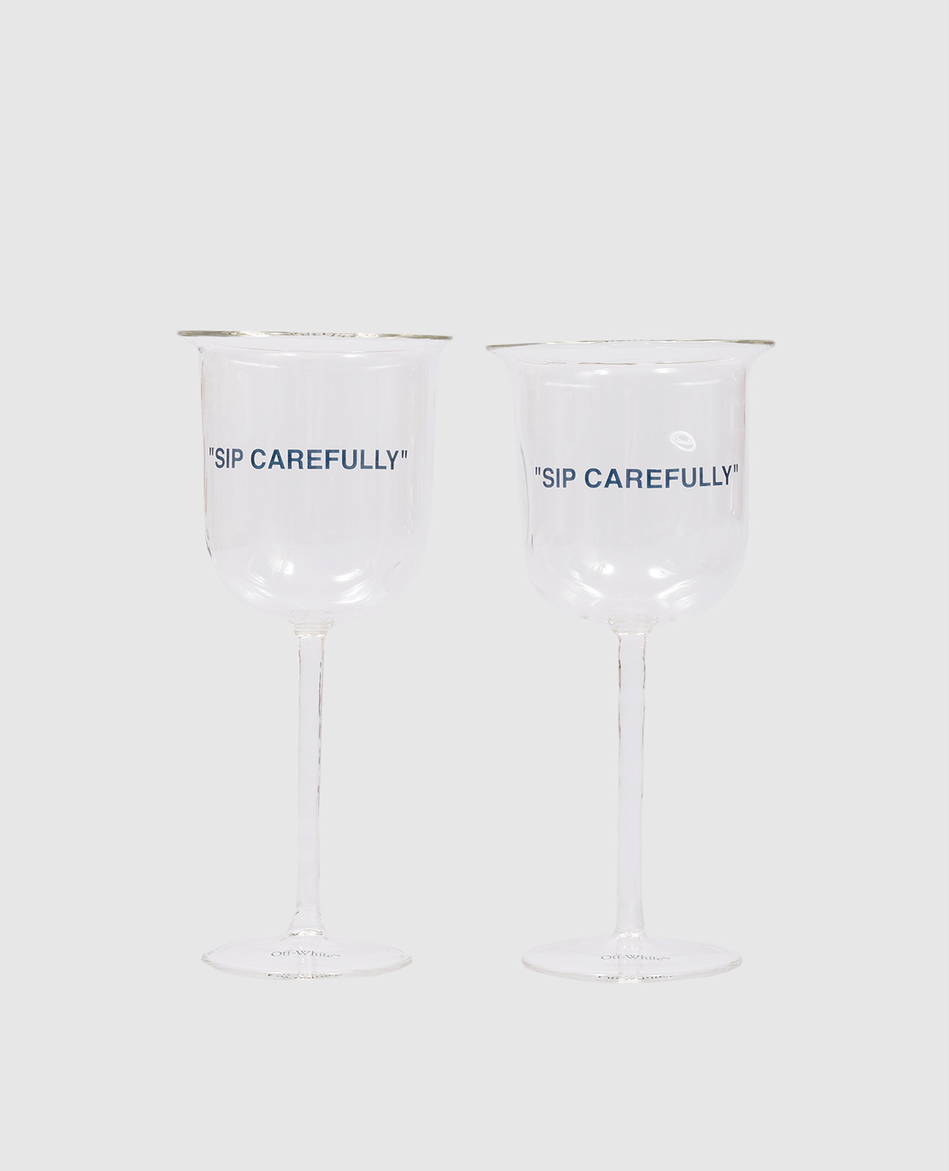 

A set of glasses with an inscription Off-White, Transparent